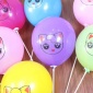12寸彩色猫脸表情卡通气球节日庆典儿童生日布置现场气氛装饰批发