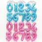 定做广东16&amp;ldquo;英寸花粉花蓝数字气球 婚房背景气球生日气球批发